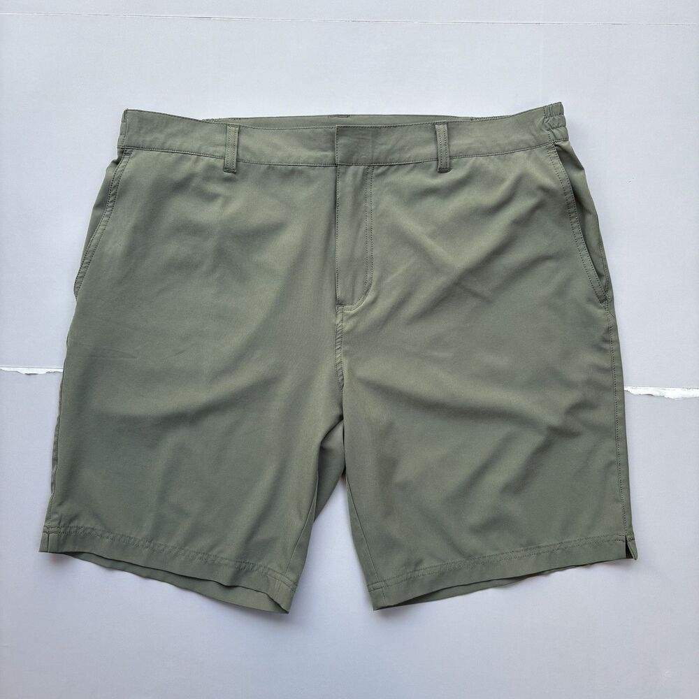 Fair Harbor Midway Shorts Men 38 Golf Performance Stretch Green Elastic Waist